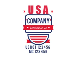 Company American  Truck Door Decal (USDOT), 2 Pack
