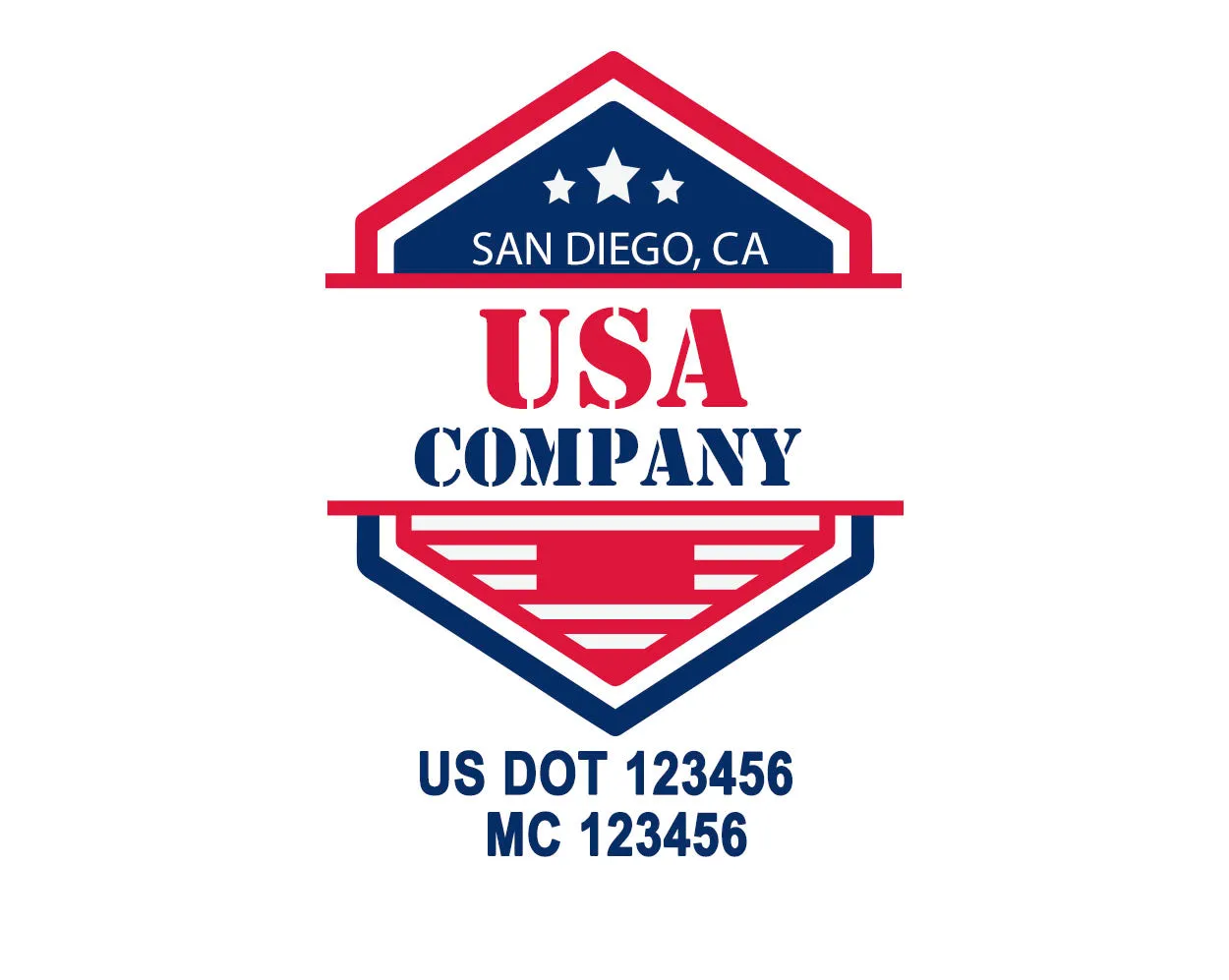 Company American  Truck Door Decal (USDOT), 2 Pack