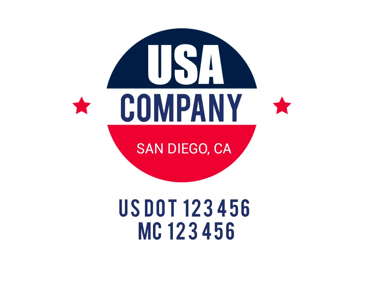 Company American  Truck Door Decal (USDOT), 2 Pack