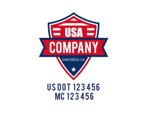 Company American  Truck Door Decal (USDOT), 2 Pack