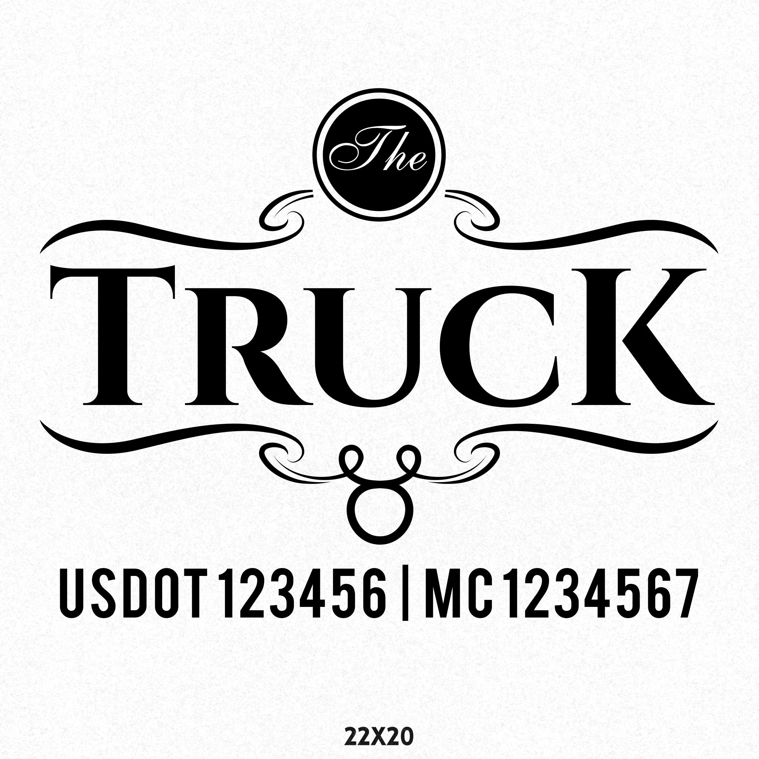 Company Door Lettering With US DOT & MC Decal Sticker, 2 Pack