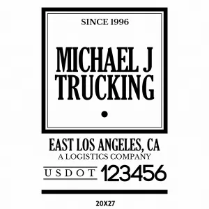 Company Name Truck Decal, USDOT, 2 Pack