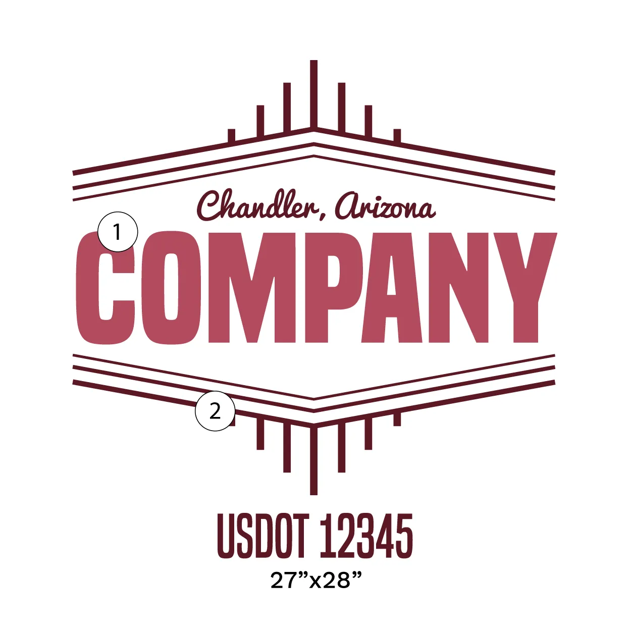 Company Name Truck Door Decal (USDOT), 2 Pack