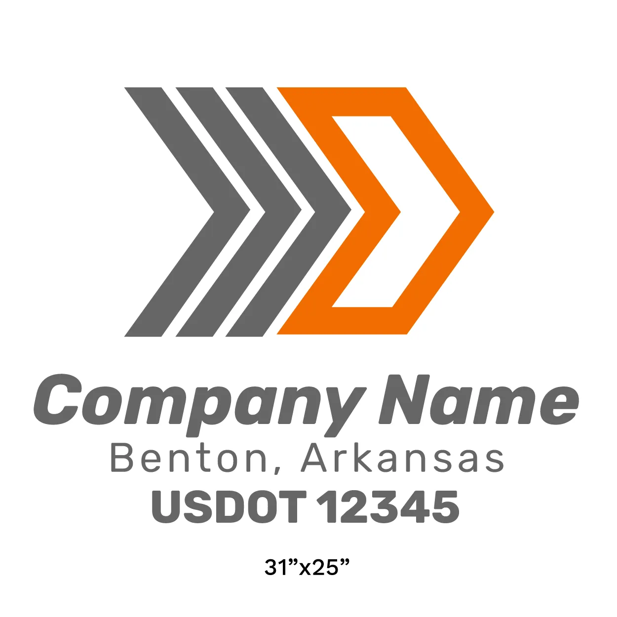 Company Name Truck Door Decal (USDOT), 2 Pack