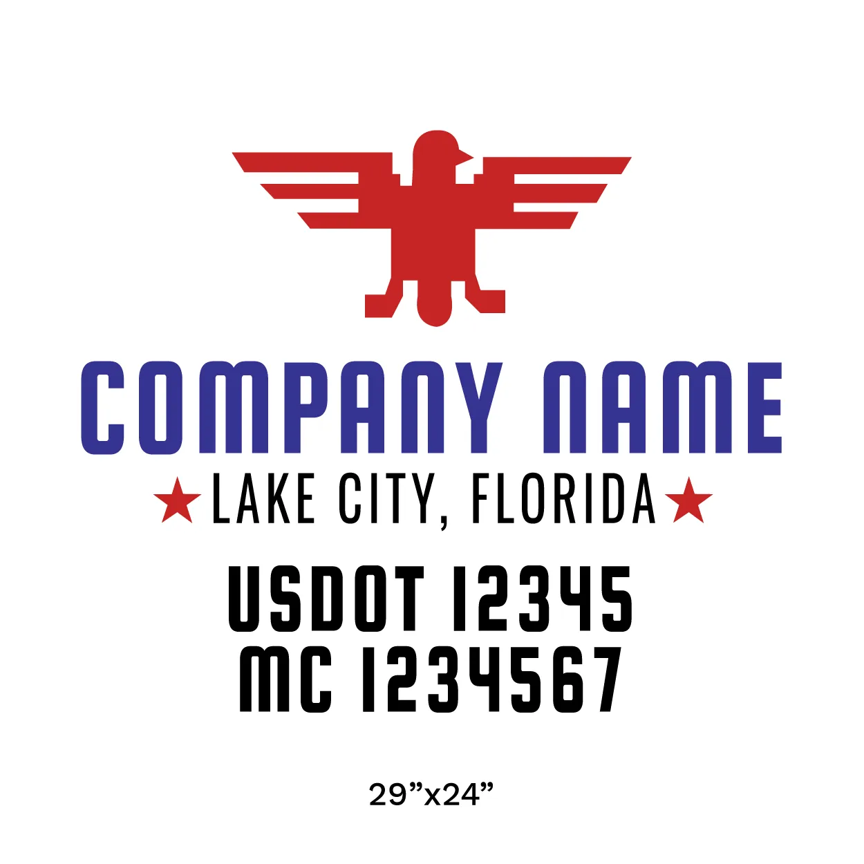 Company Name Truck Door Decal (USDOT), 2 Pack