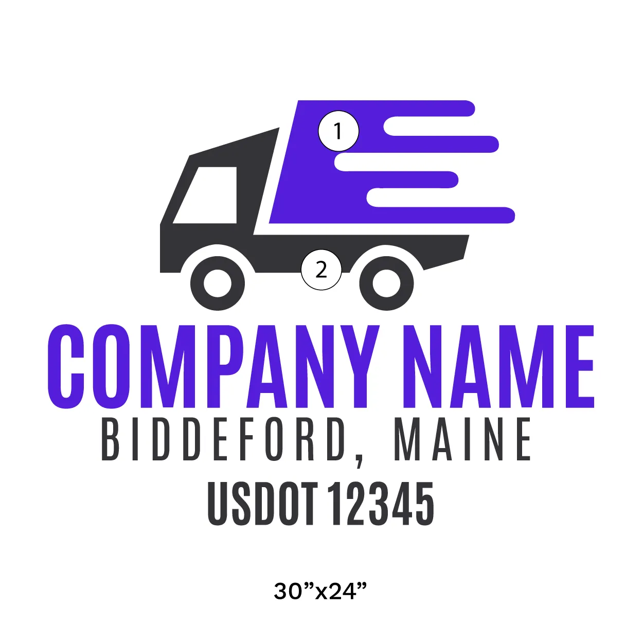 Company Name Truck Door Decal (USDOT), 2 Pack