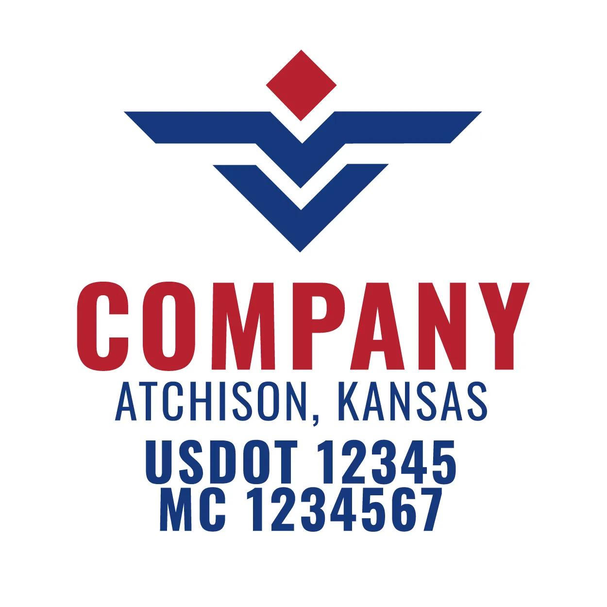 Company Name Truck Door Decal (USDOT), 2 Pack