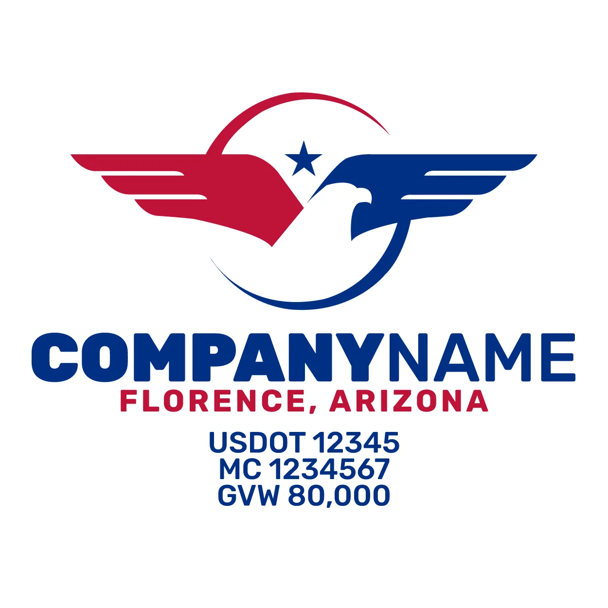 Company Name Truck Door Decal (USDOT), 2 Pack
