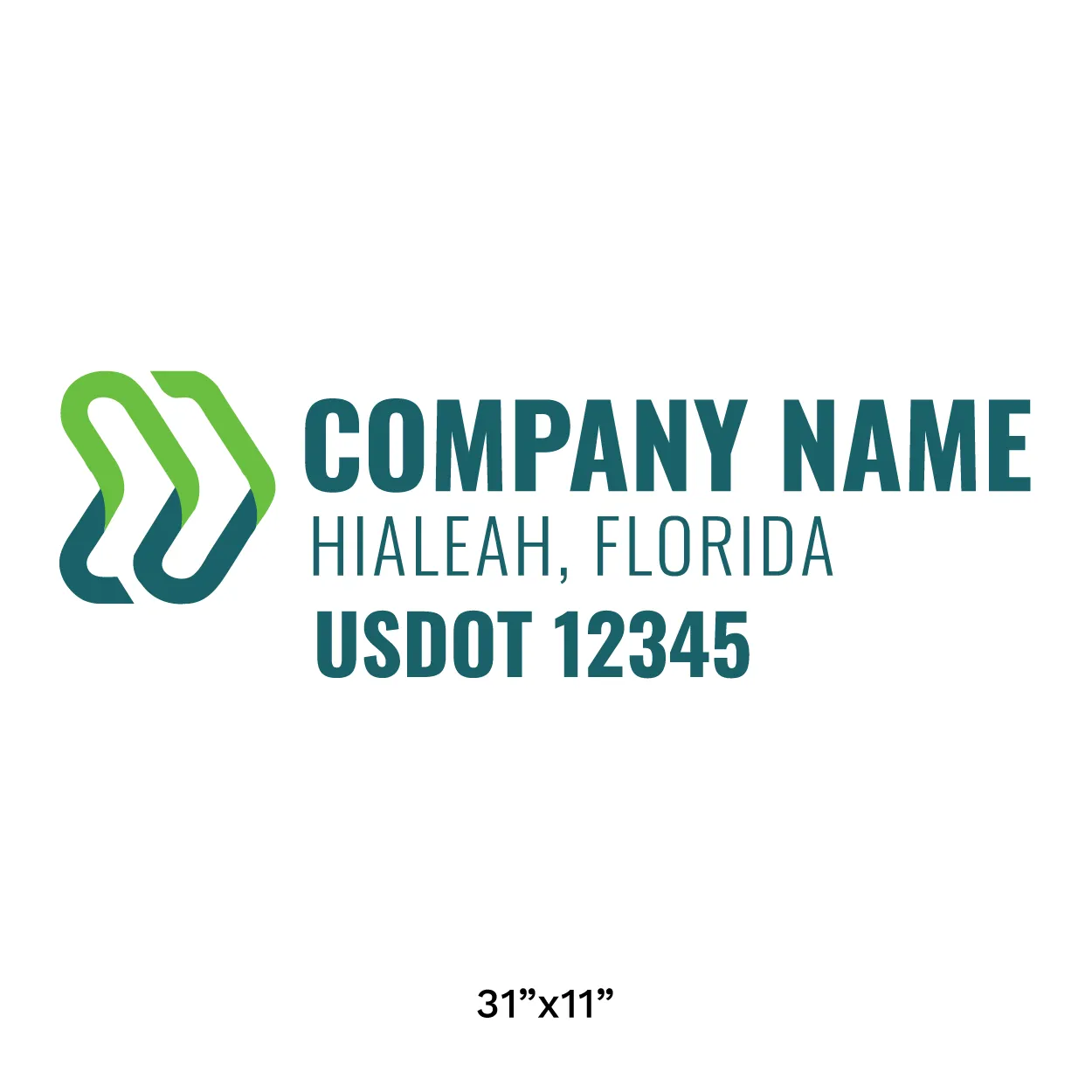 Company Name Truck Door Decal (USDOT), 2 Pack