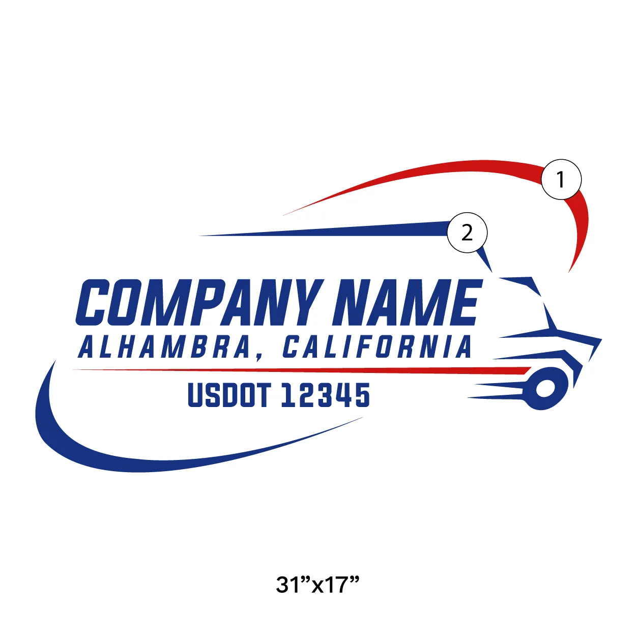 Company Name Truck Door Decal (USDOT), 2 Pack