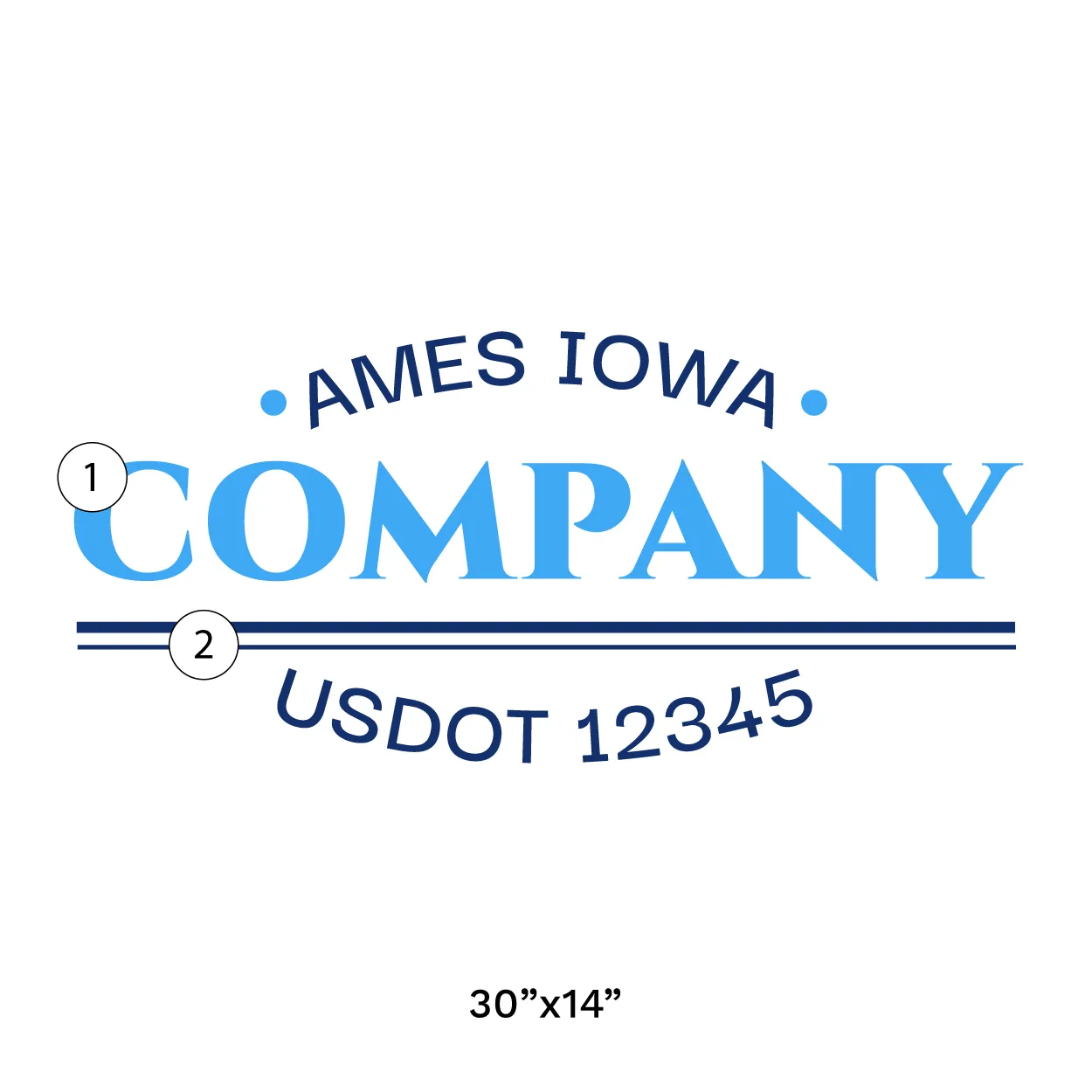 Company Name Truck Door Decal (USDOT), 2 Pack