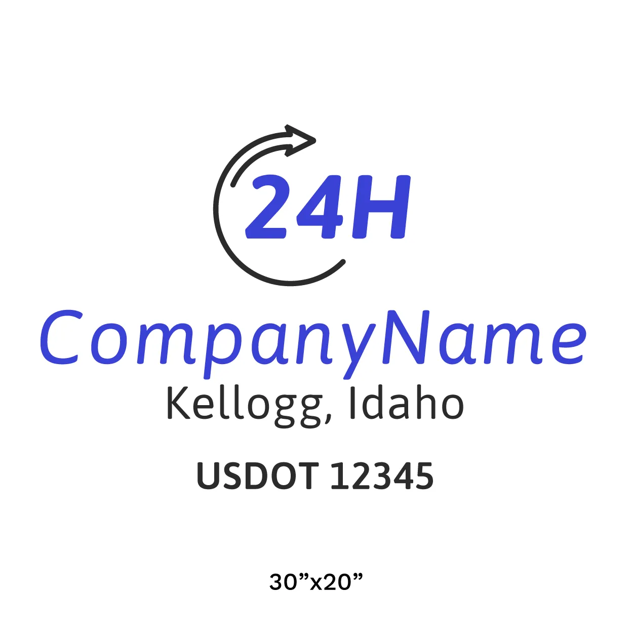 Company Name Truck Door Decal (USDOT), 2 Pack