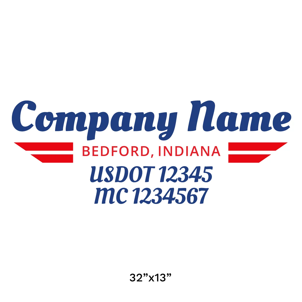Company Name Truck Door Decal (USDOT), 2 Pack