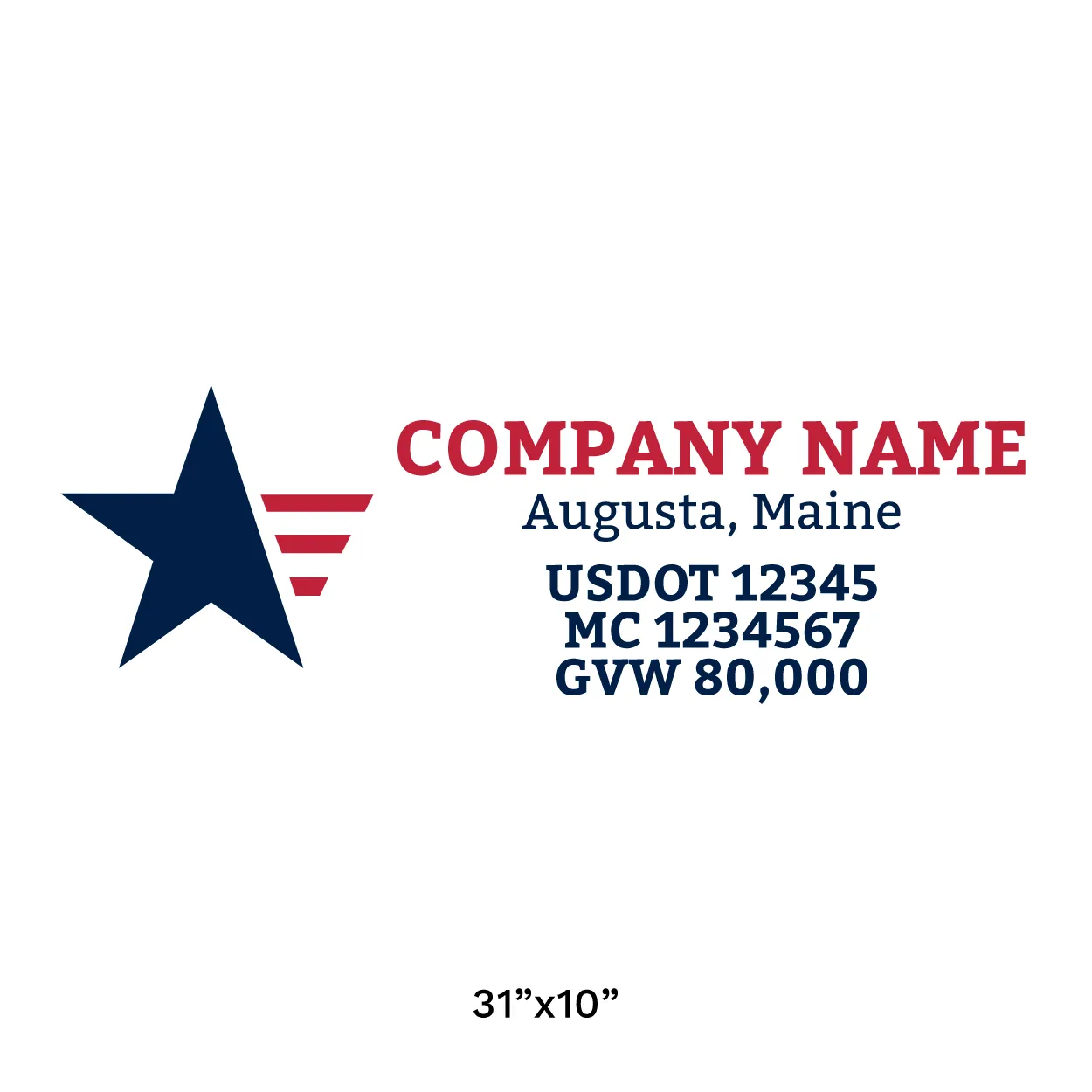 Company Name Truck Door Decal (USDOT), 2 Pack