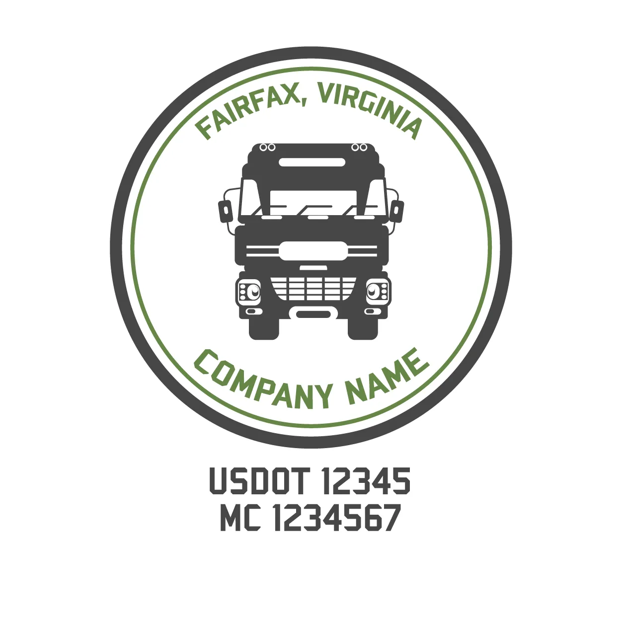 Company Name Truck Door Decal (USDOT), 2 Pack