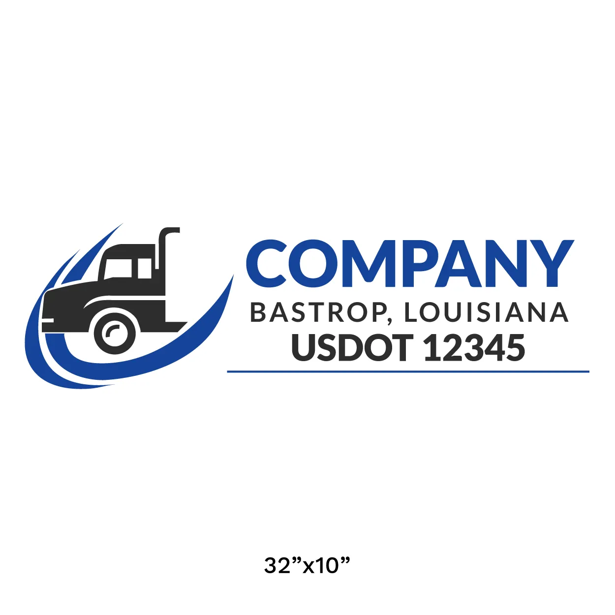 Company Name Truck Door Decal (USDOT), 2 Pack