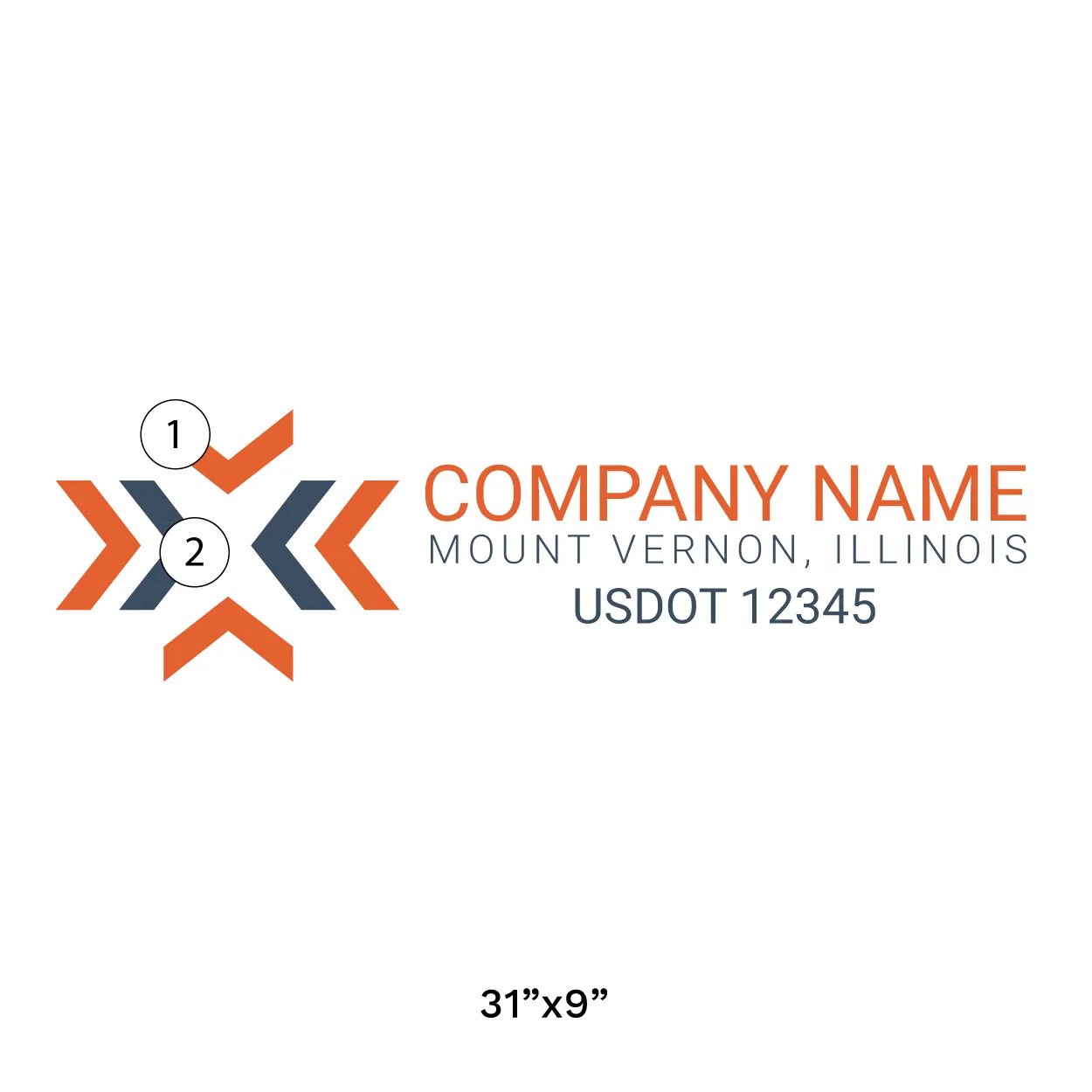 Company Name Truck Door Decal (USDOT), 2 Pack
