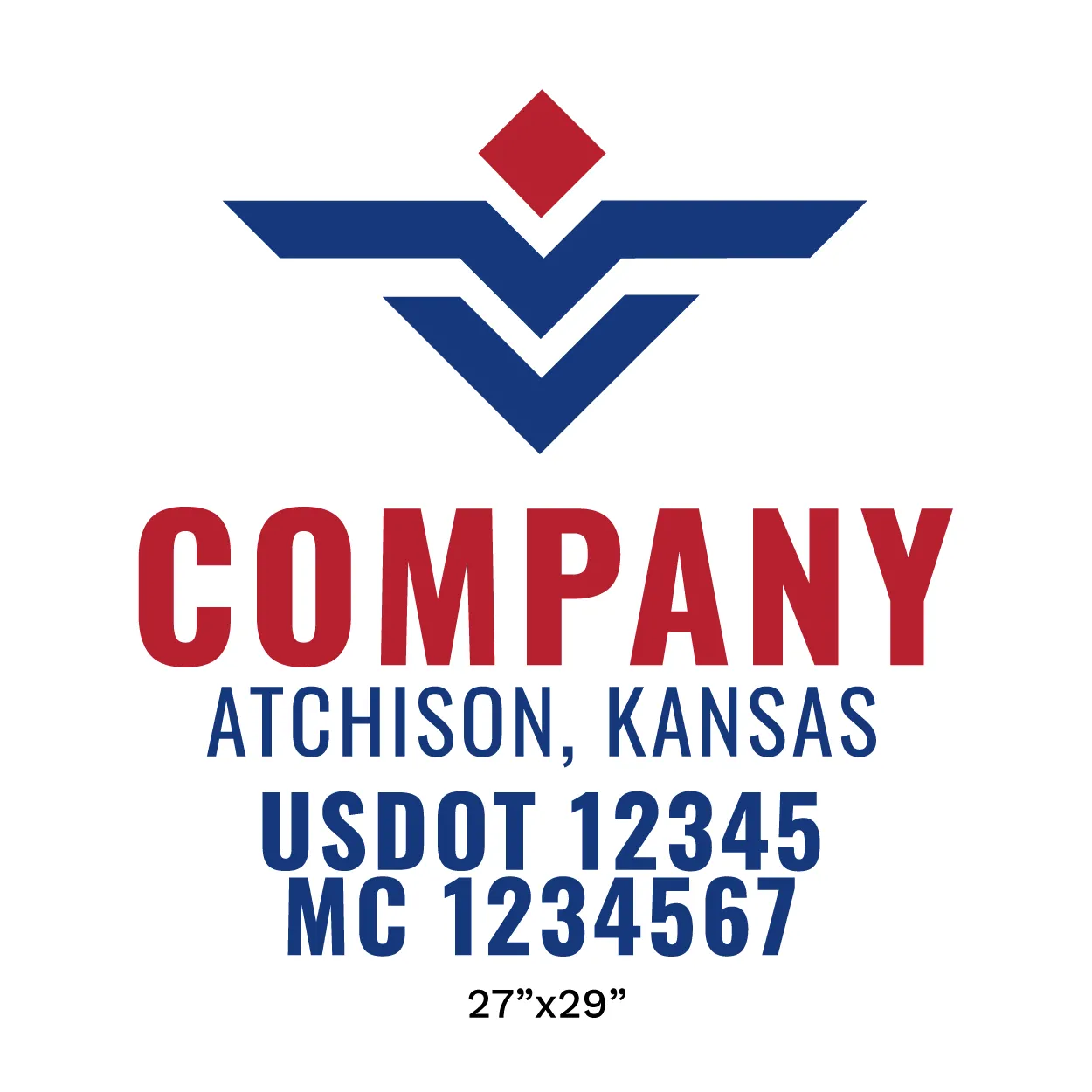 Company Name Truck Door Decal (USDOT), 2 Pack