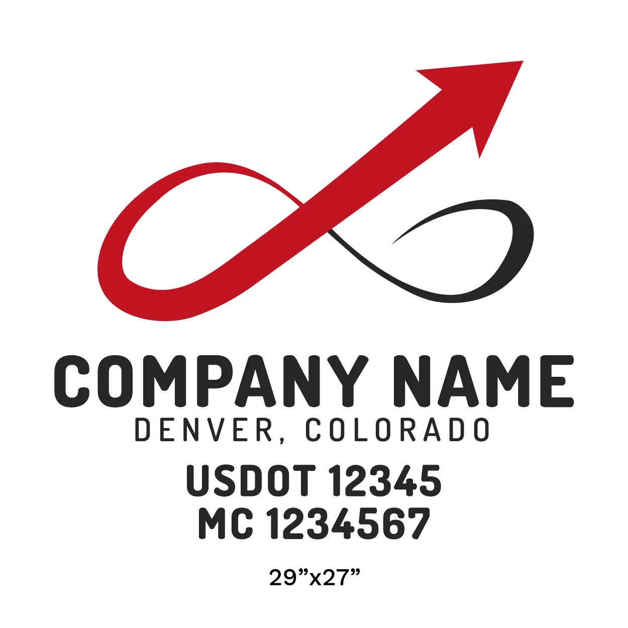 Company Name Truck Door Decal (USDOT), 2 Pack