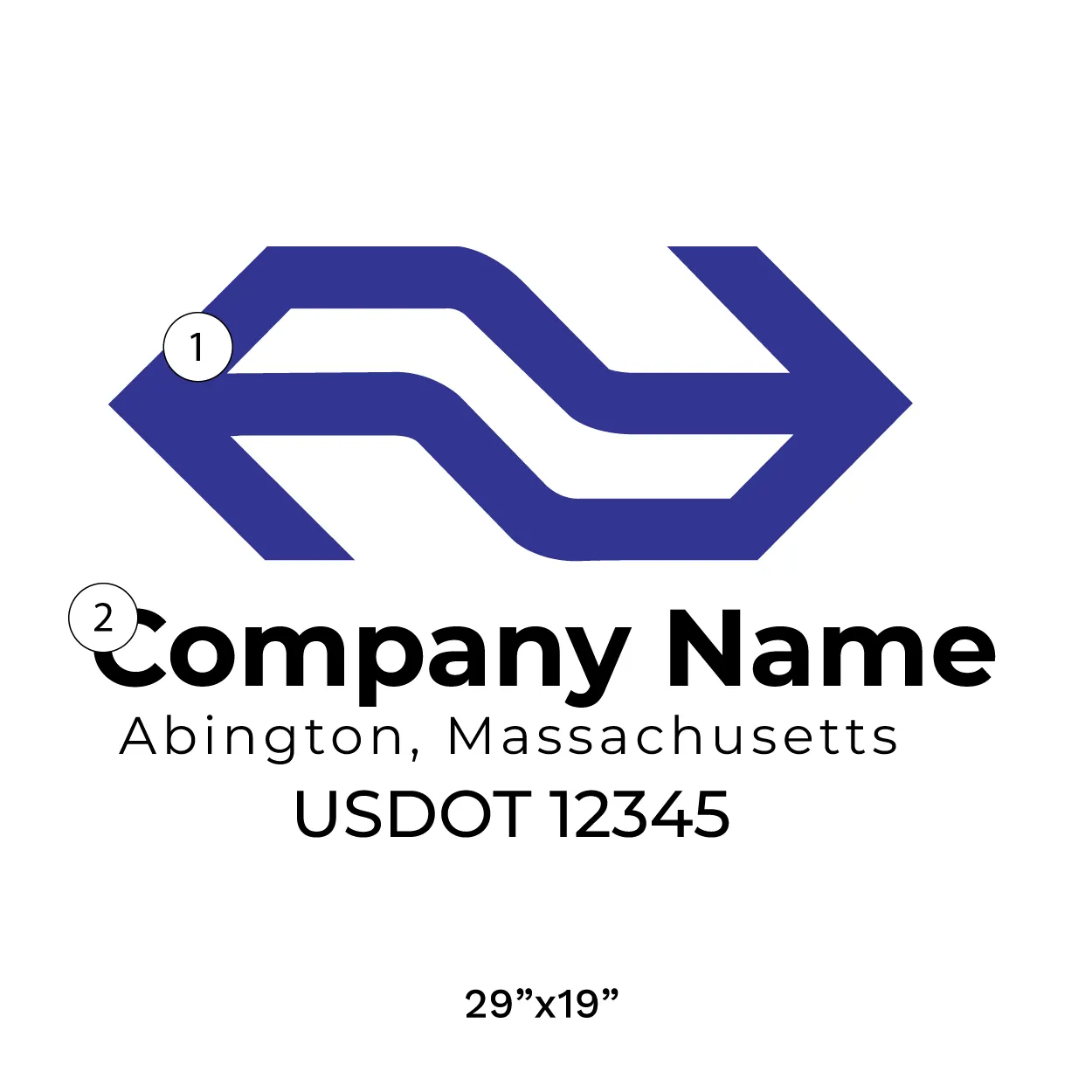 Company Name Truck Door Decal (USDOT), 2 Pack