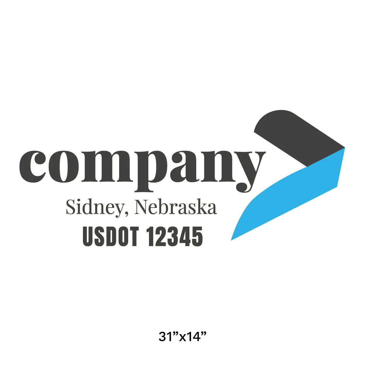Company Name Truck Door Decal (USDOT), 2 Pack