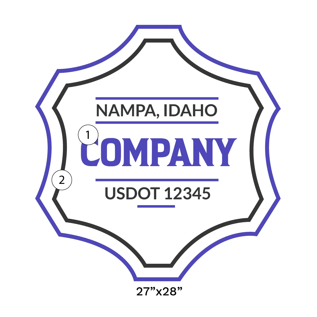 Company Name Truck Door Decal (USDOT), 2 Pack