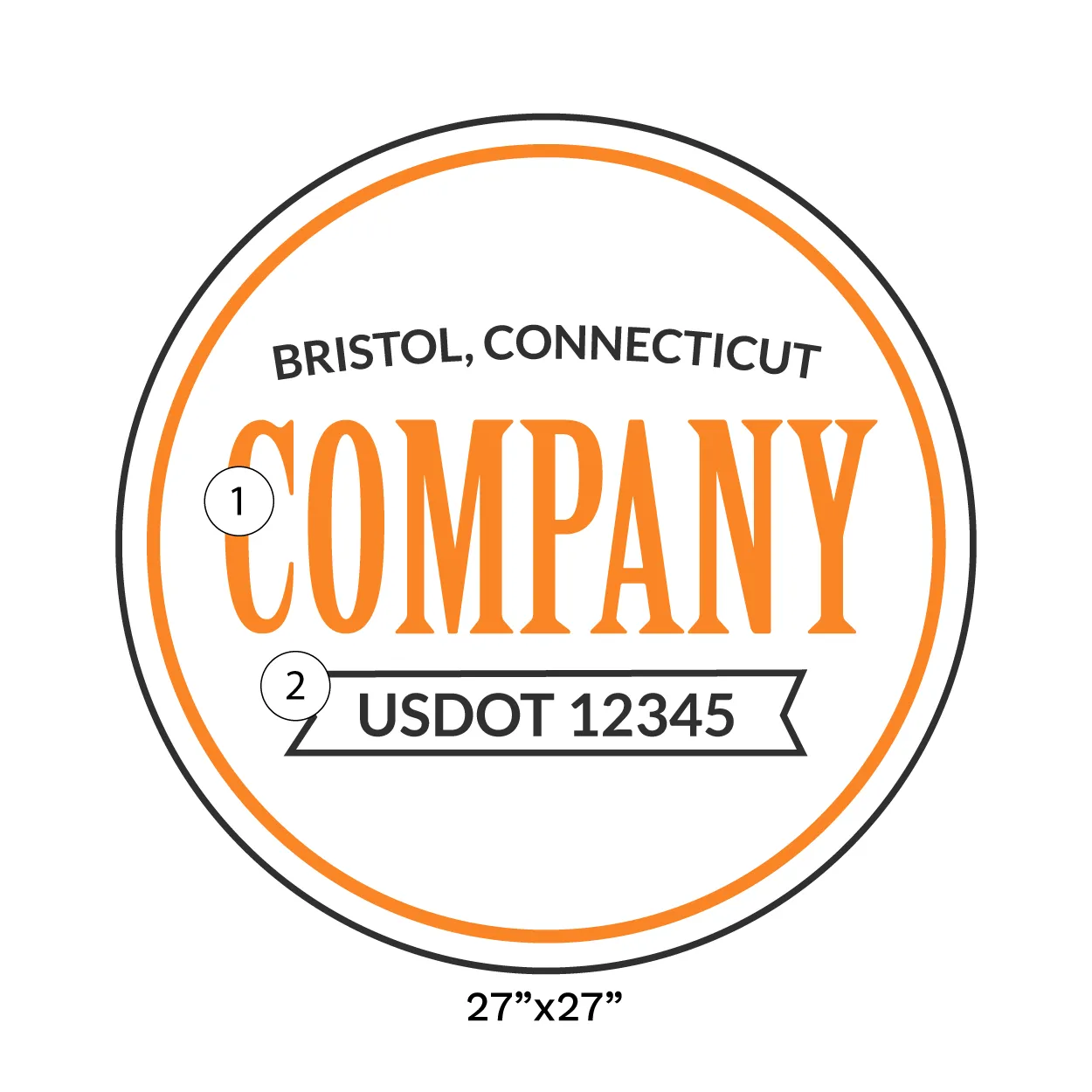 Company Name Truck Door Decal (USDOT), 2 Pack