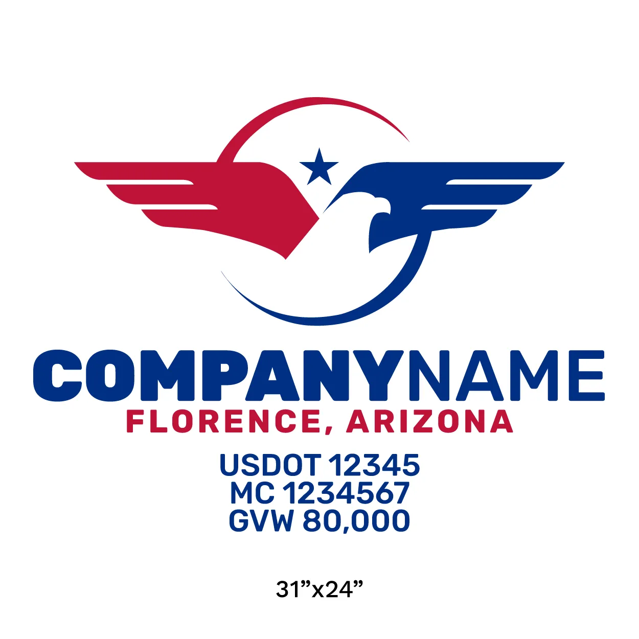 Company Name Truck Door Decal (USDOT), 2 Pack