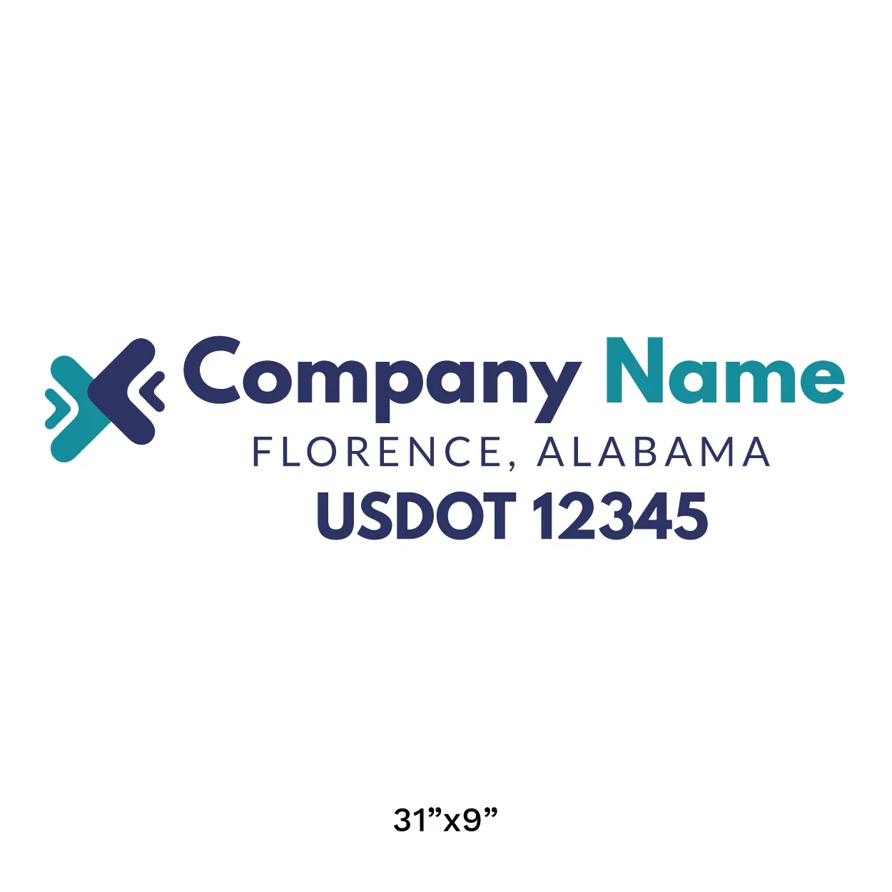 Company Name Truck Door Decal (USDOT), 2 Pack
