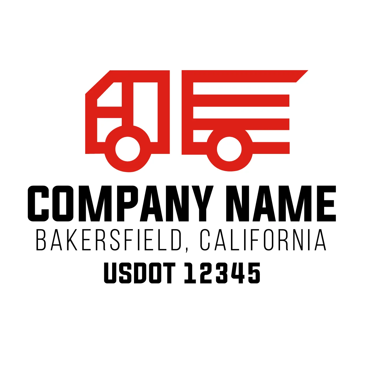 Company Name Truck Door Decal (USDOT), 2 Pack