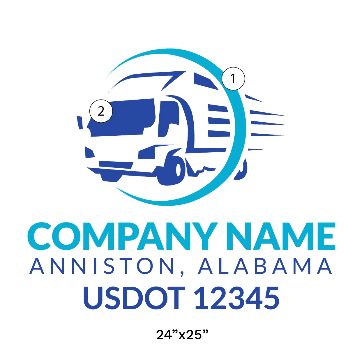 Company Name Truck Door Decal (USDOT), 2 Pack