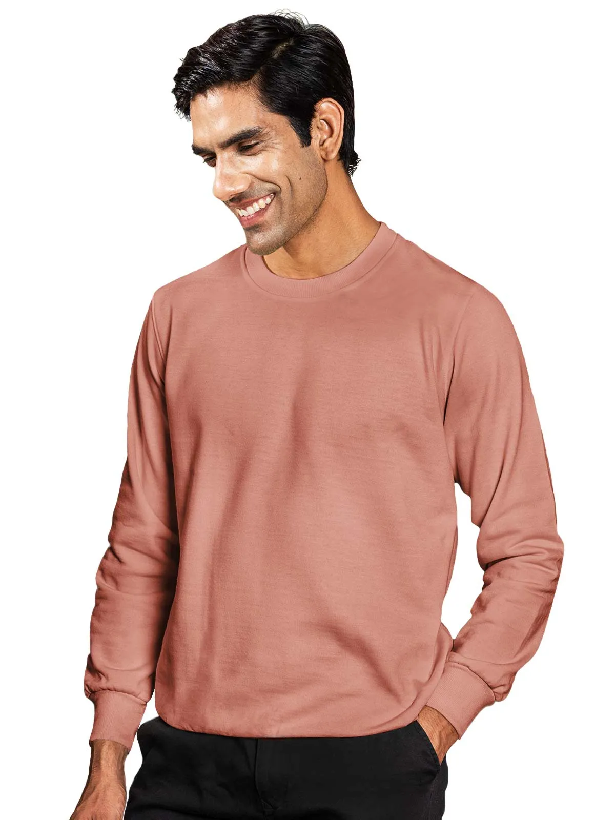 Coral Peach Plain Sweatshirt