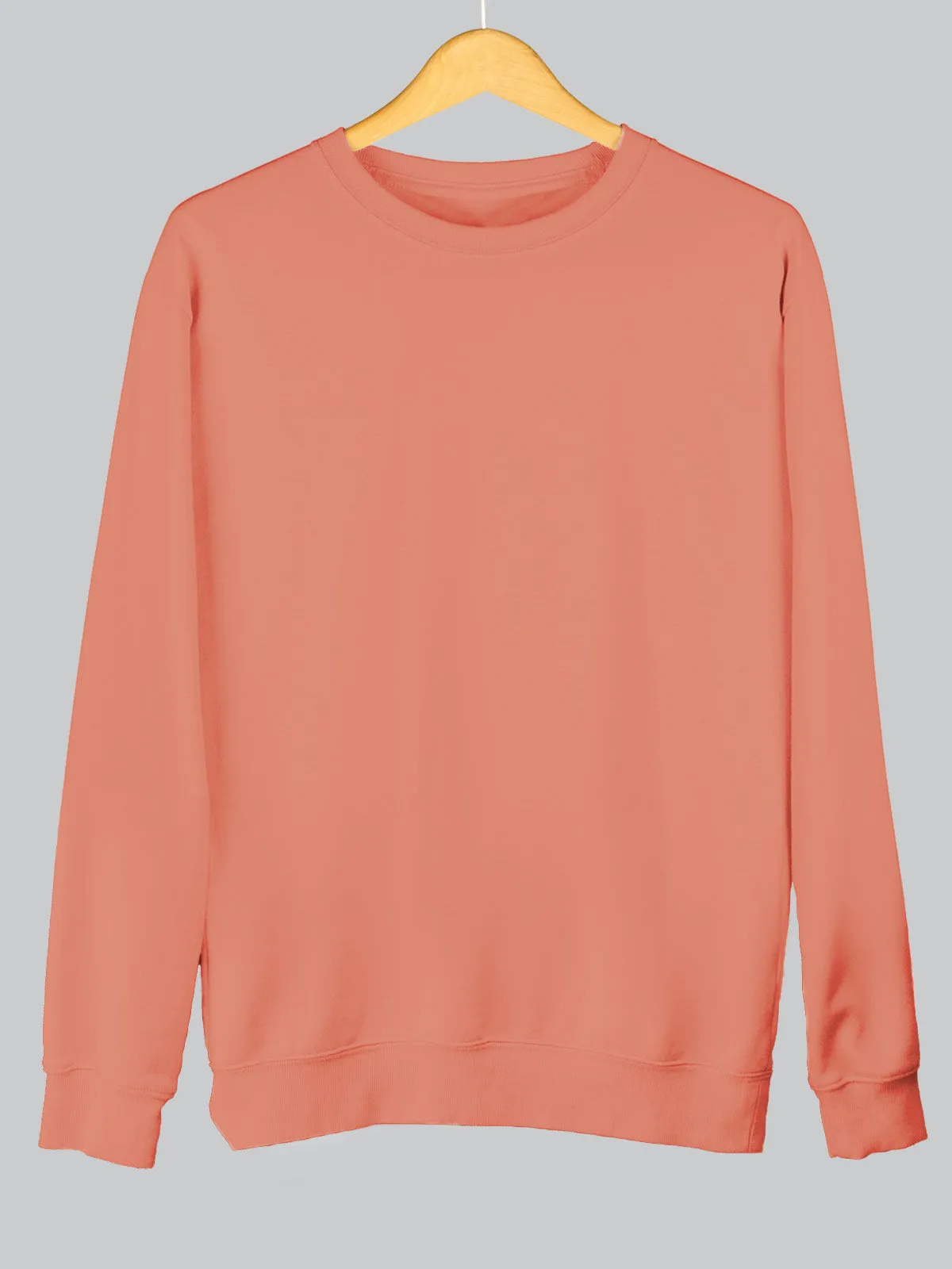 Coral Peach Plain Sweatshirt
