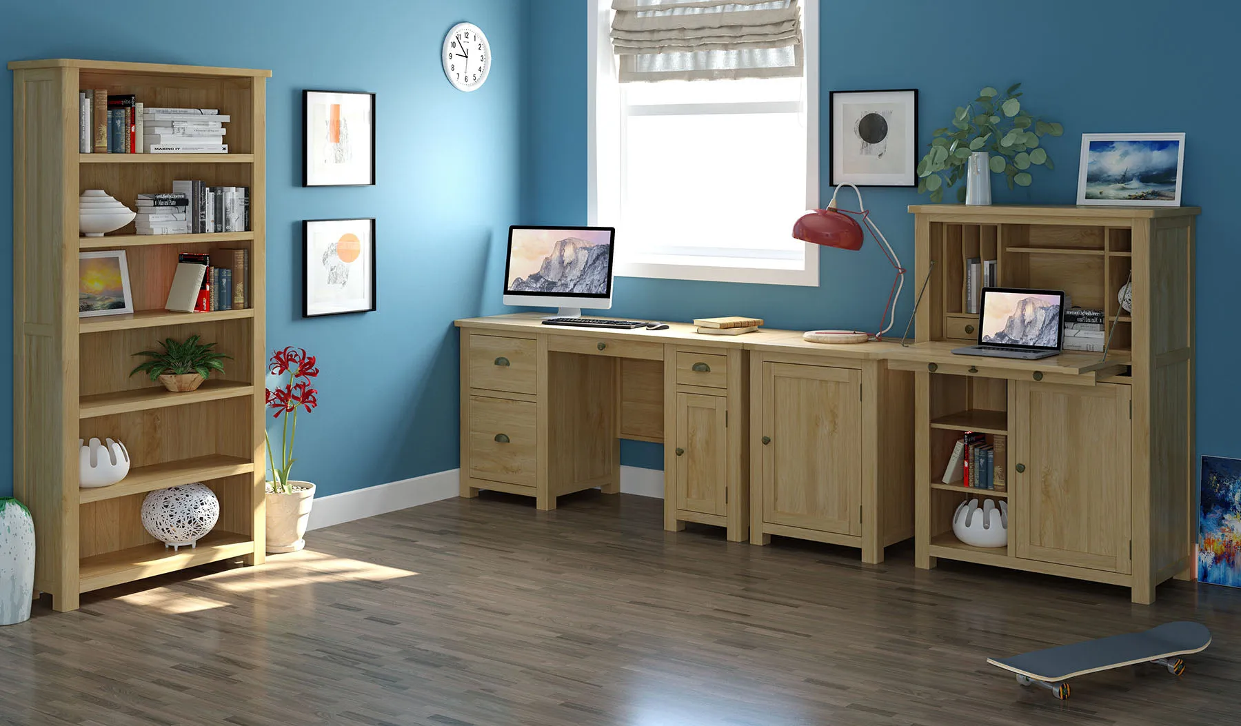 Cottage Low Office Bureau Oak