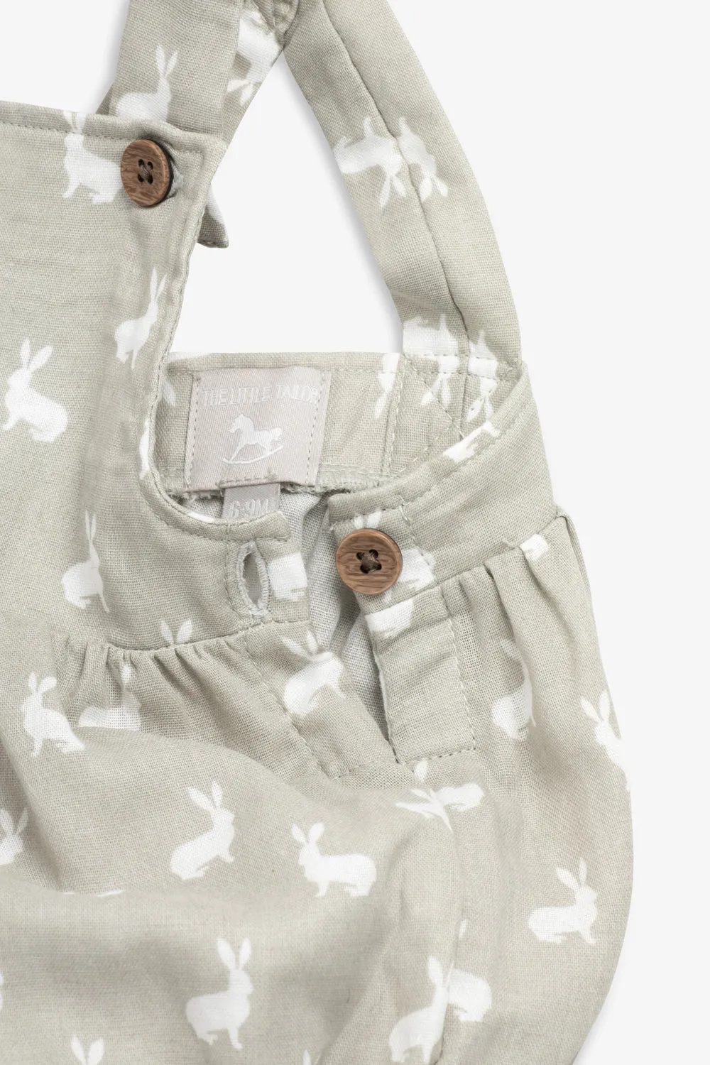 Cotton Shorty Dungaree/Body, fawn hare print