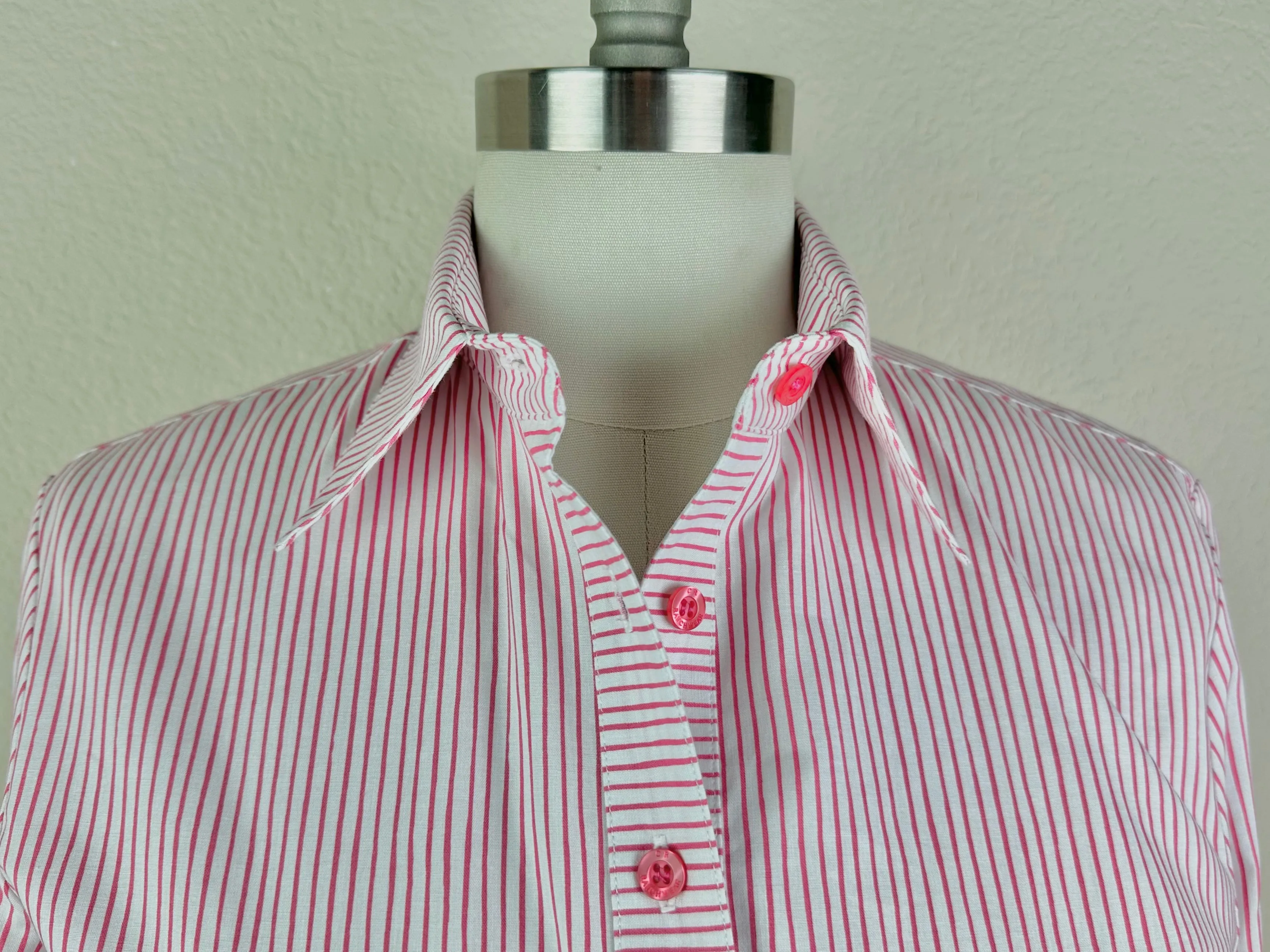 CR Tradition Azalea Pink and White Pencil Stripe- FINAL SALE