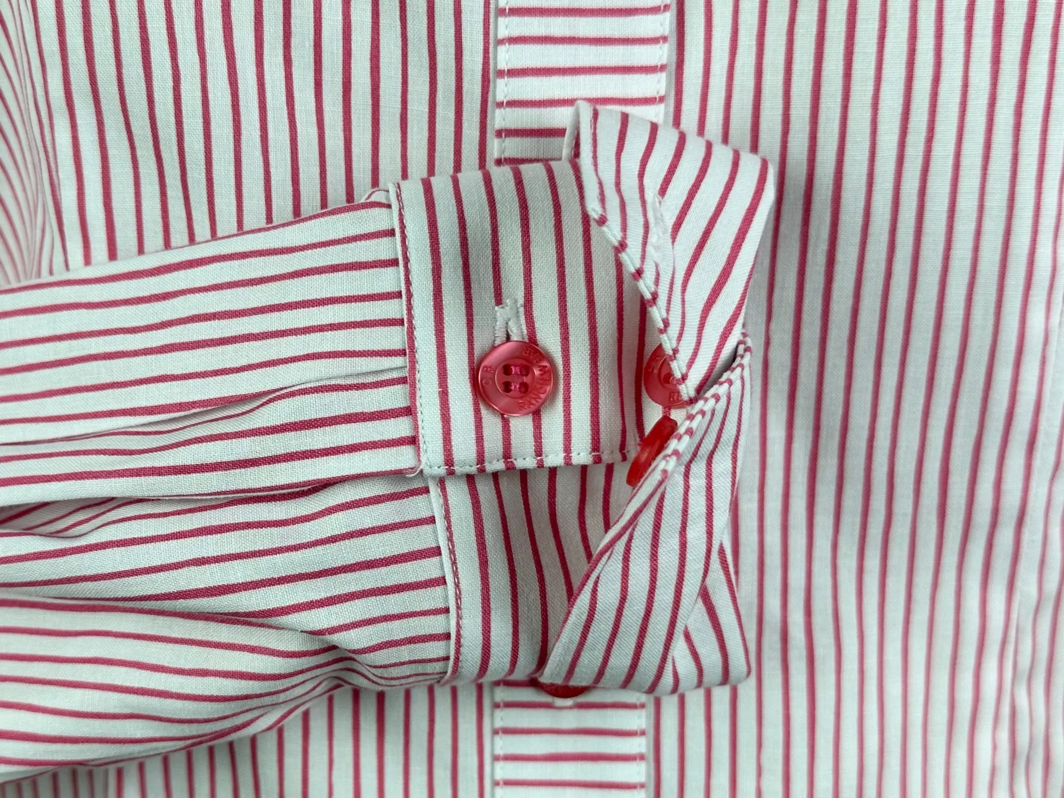 CR Tradition Azalea Pink and White Pencil Stripe- FINAL SALE