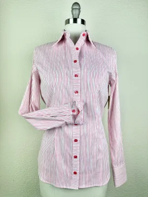 CR Tradition Azalea Pink and White Pencil Stripe- FINAL SALE