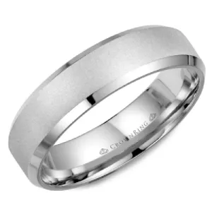 Crown Ring 18k White Gold Wedding Band