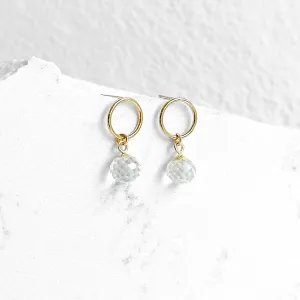 Crystal Quartz Circle Dangle Earrings