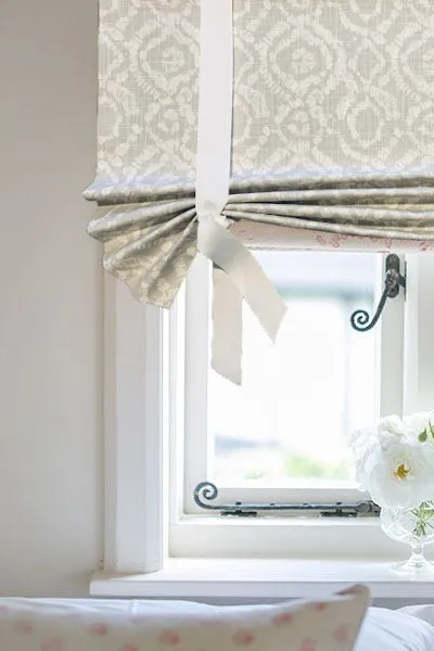 Custom Made, Fully Lined Tie Up Valance in Neutral Choice of Prints and Solid Colors, White, Natural, Grey, Beige, Tan, 100% Cotton, Cotton/Linen Fabric