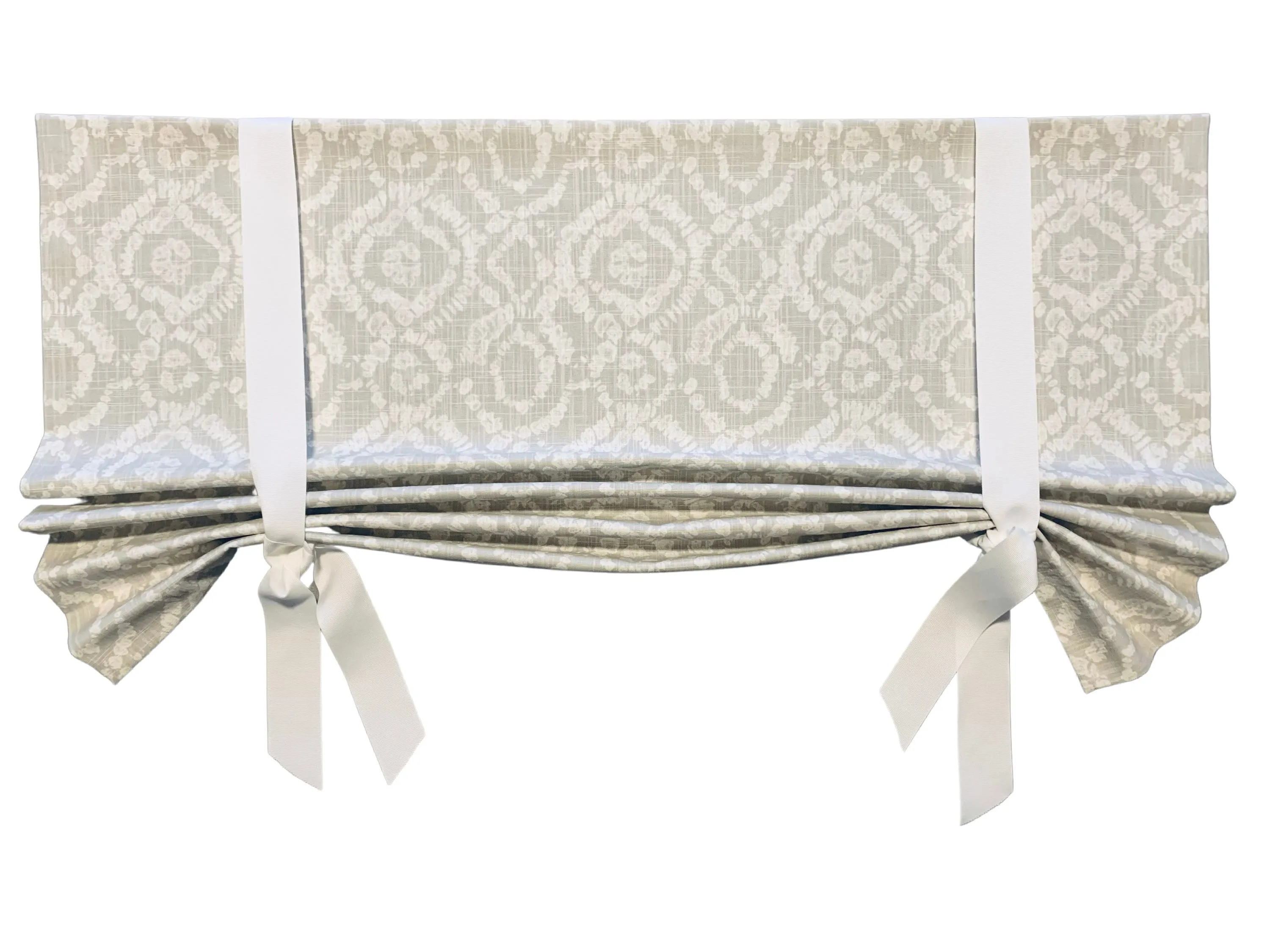 Custom Made, Fully Lined Tie Up Valance in Neutral Choice of Prints and Solid Colors, White, Natural, Grey, Beige, Tan, 100% Cotton, Cotton/Linen Fabric