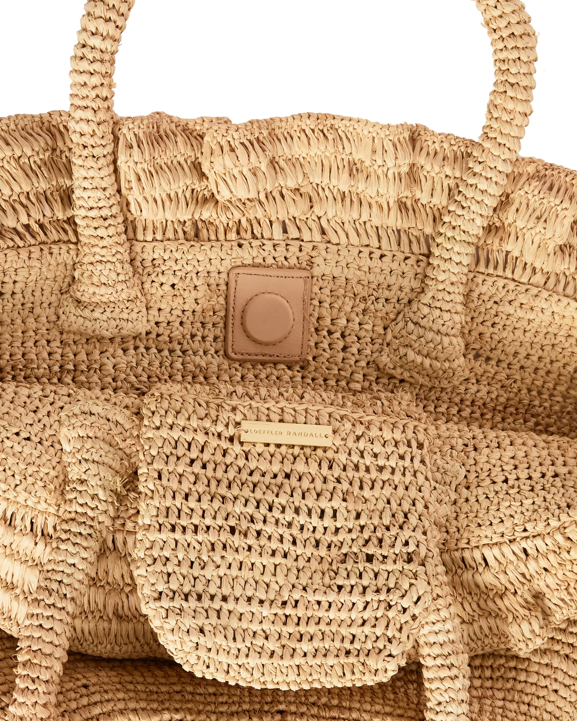 Cyrus Natural Woven Tote with Ruffle