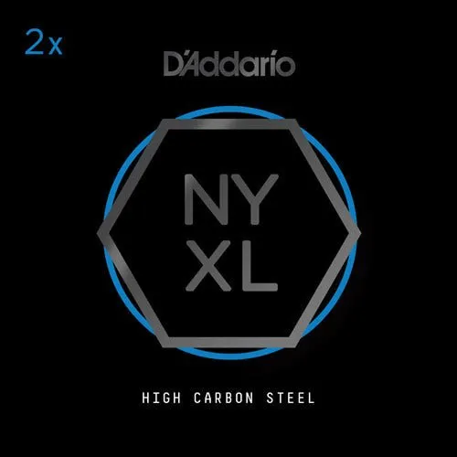 D'Addario NYXL Plain Steel Electric Guitar Single String - 0.0105, 2 Pack