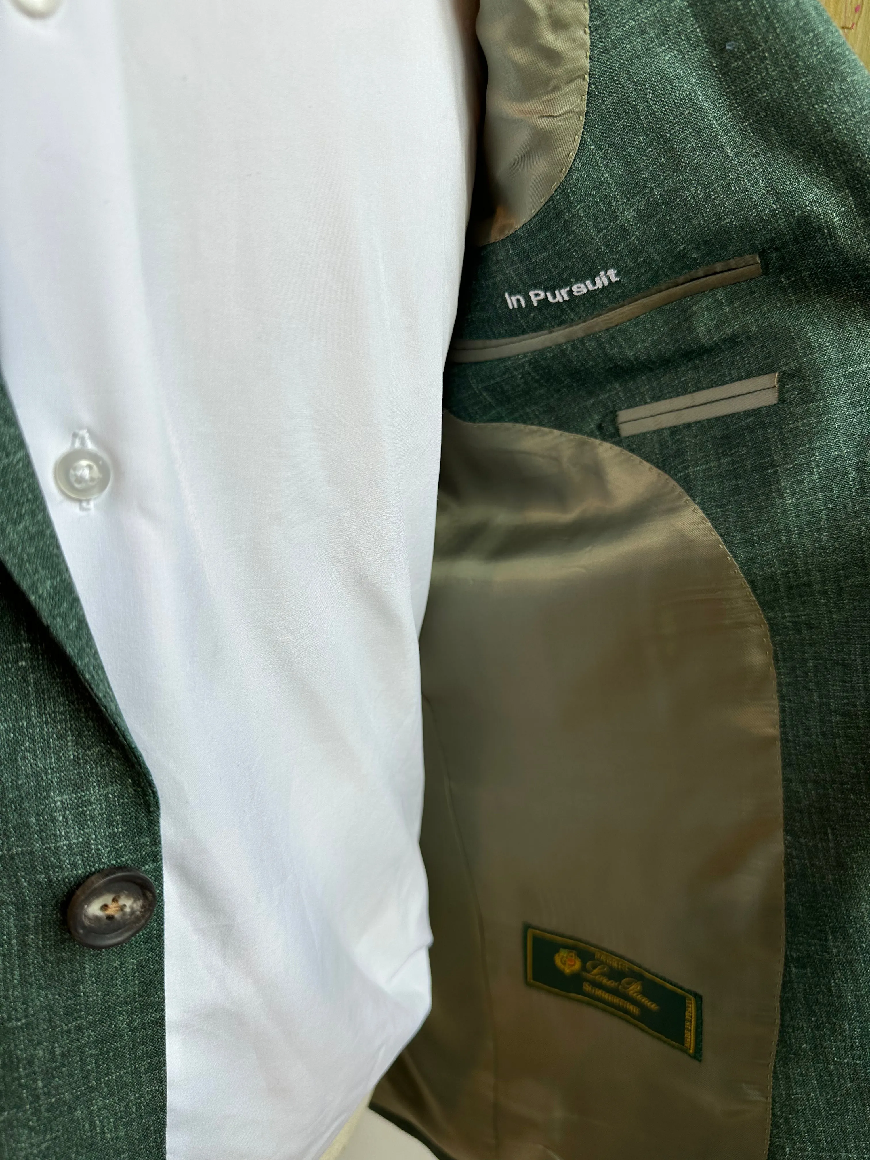 Dark Green Linen Blend Luxury Suit