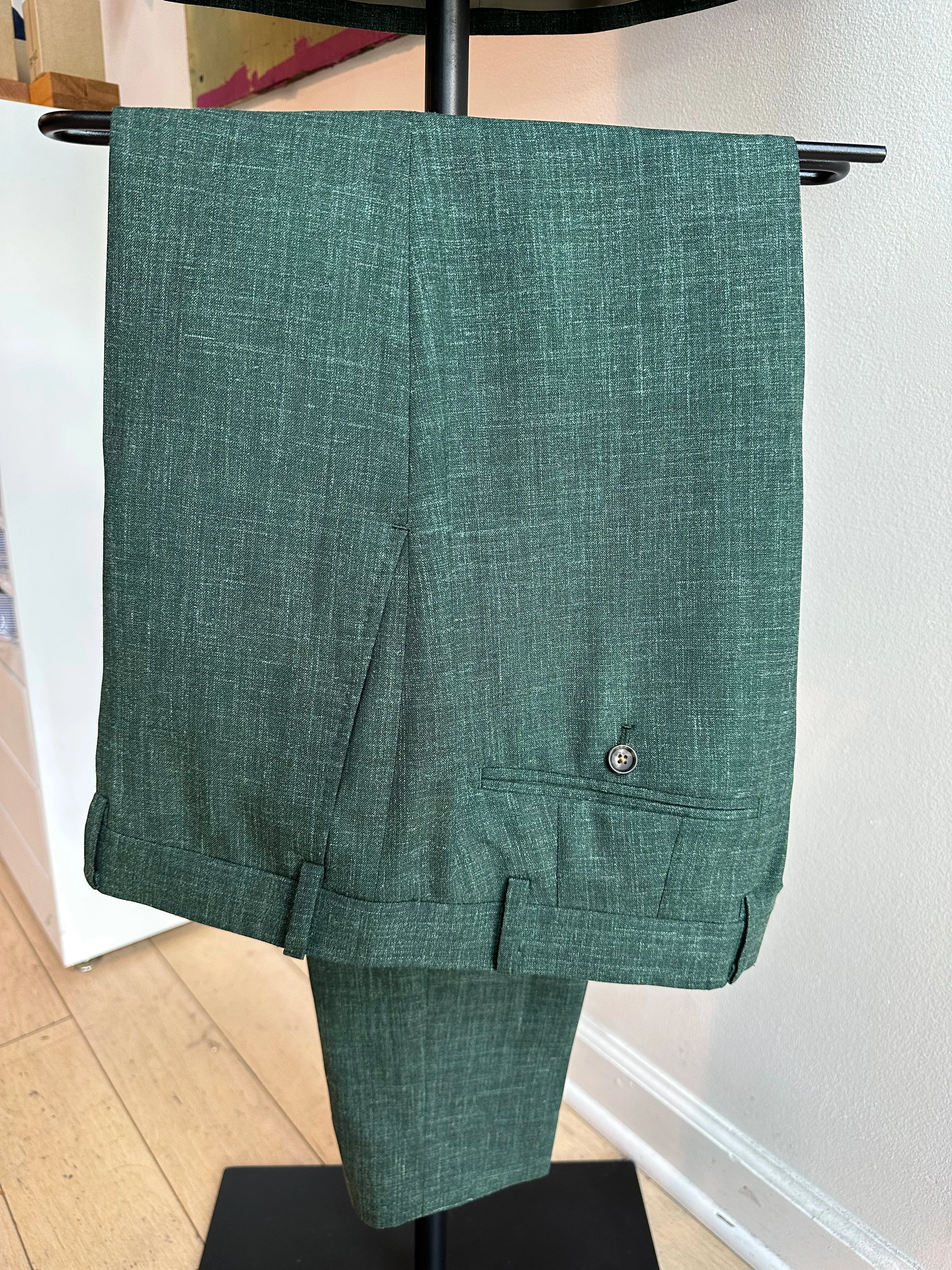 Dark Green Linen Blend Luxury Suit