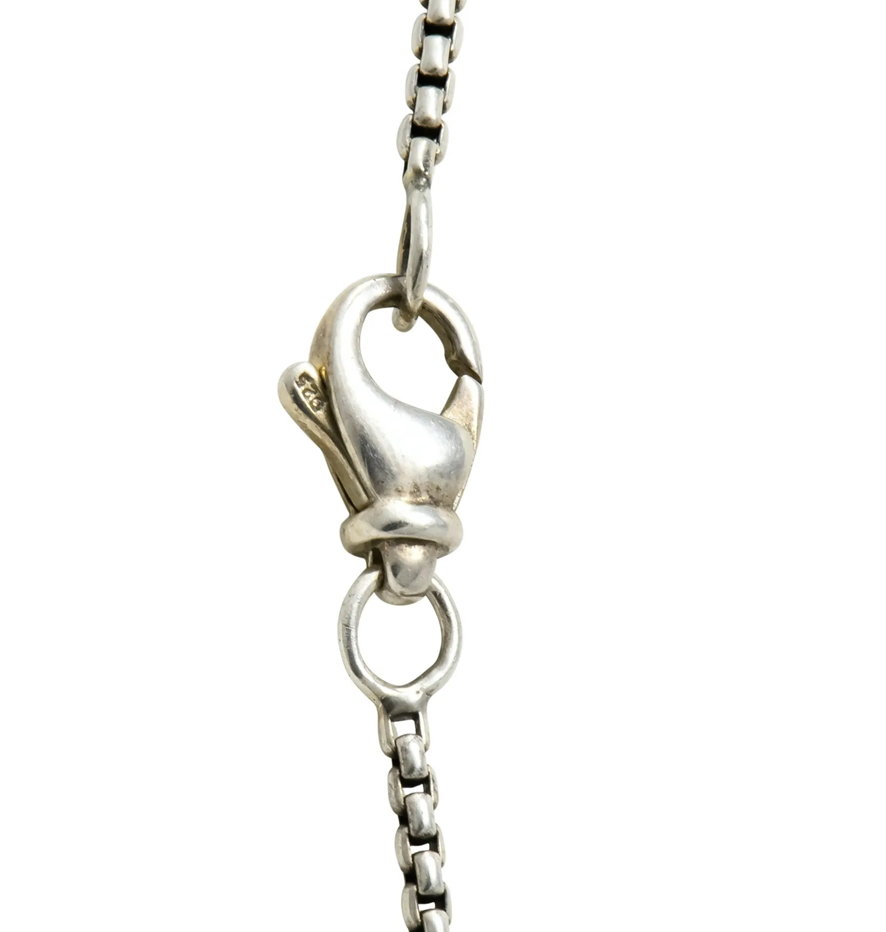 David Yurman Hematite Diamond Sterling Silver Petite Albion Pendant Necklace