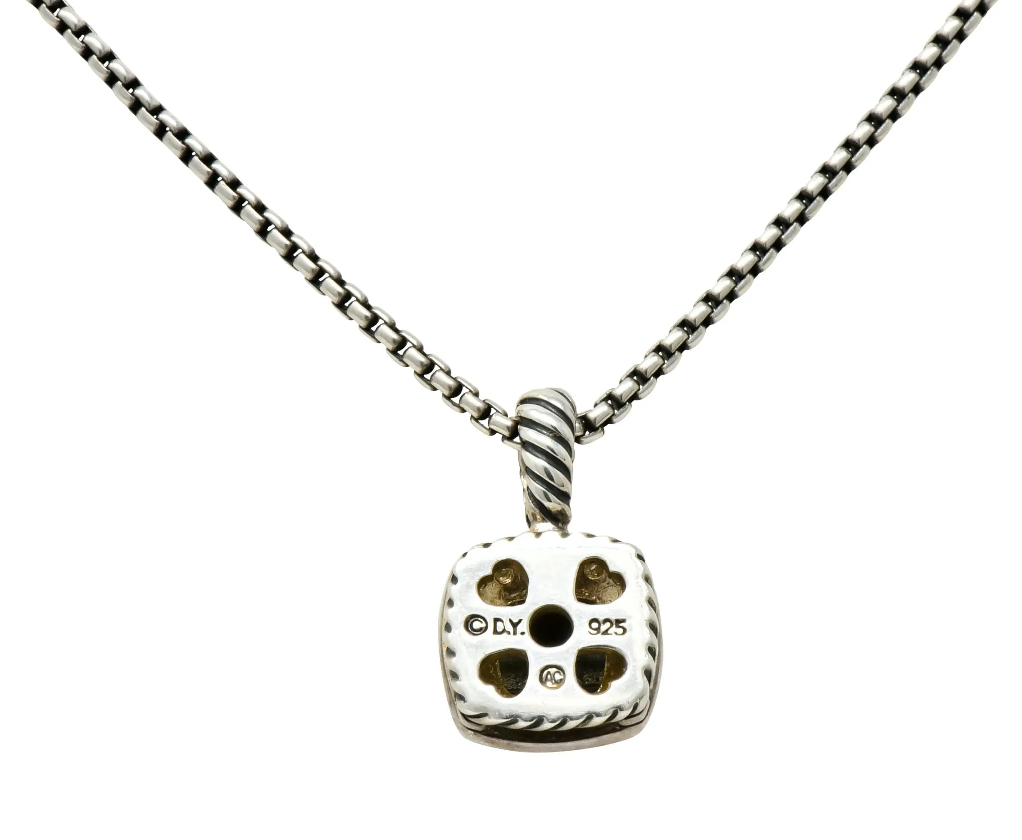David Yurman Hematite Diamond Sterling Silver Petite Albion Pendant Necklace