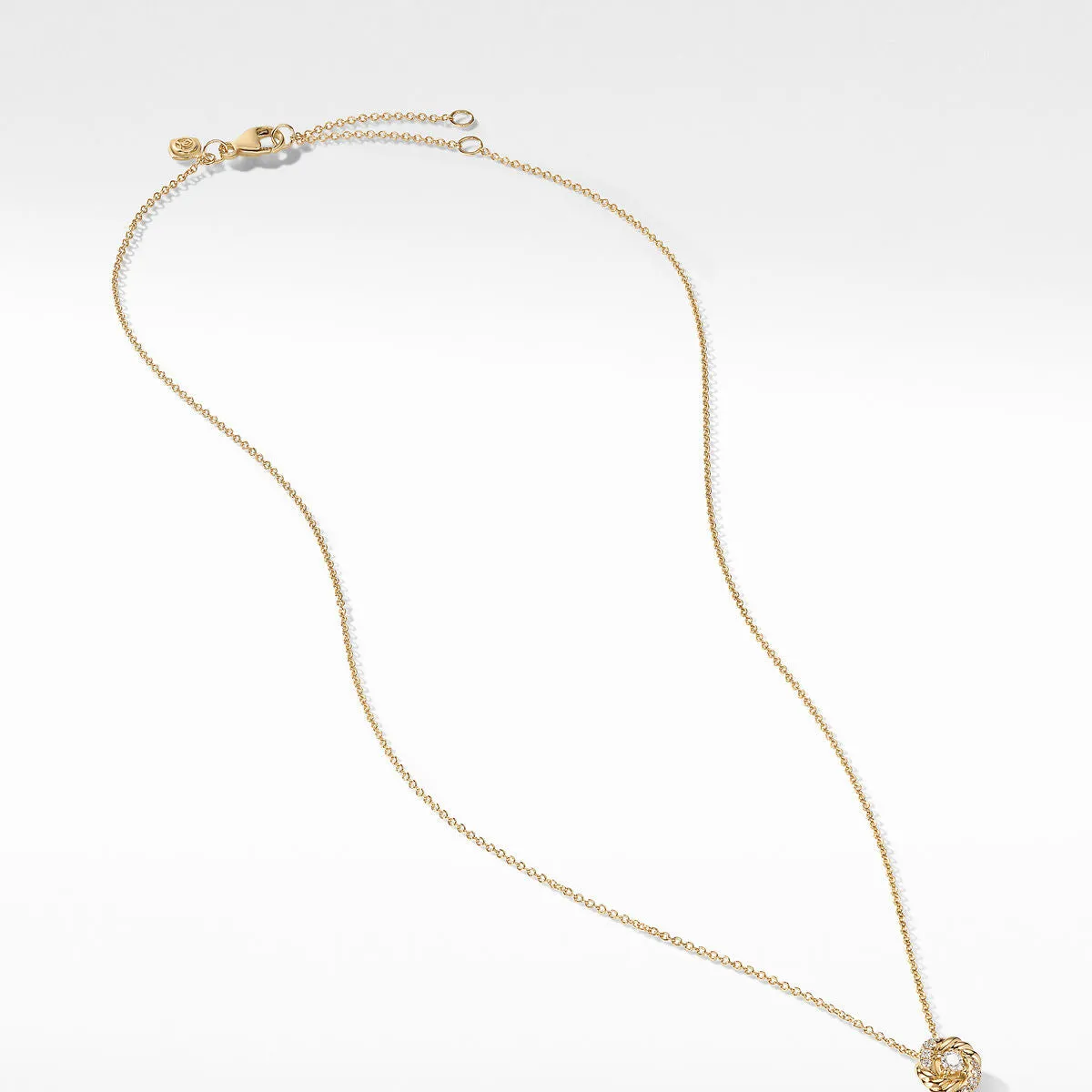 David Yurman Petite Infinity 18k Gold Diamond Necklace