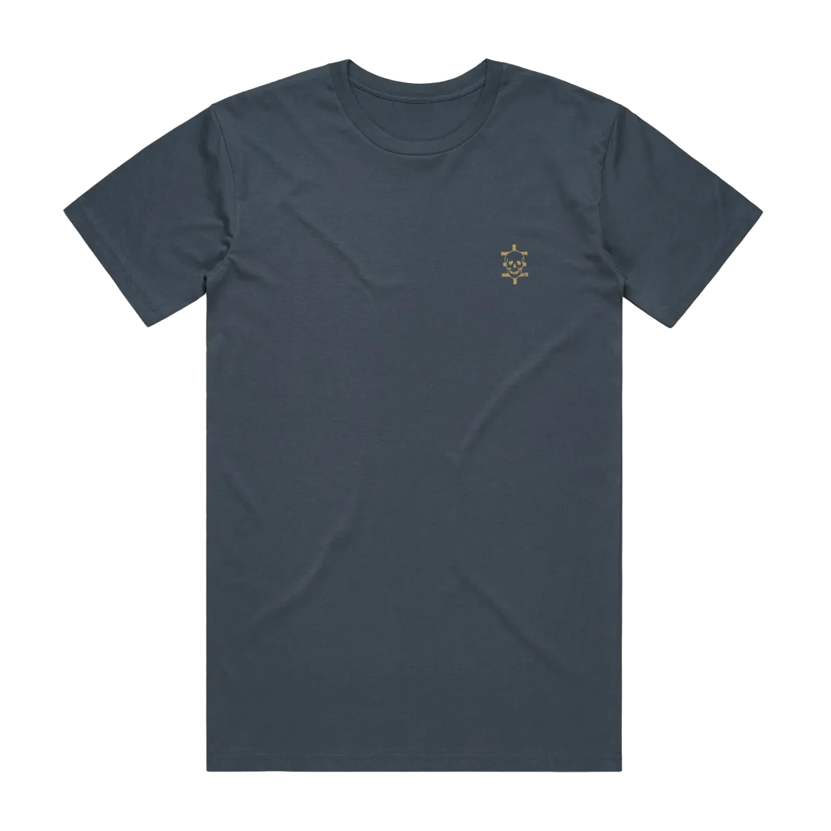 DEAD LEISURE SKULL LOGO TEE - PETROL BLUE
